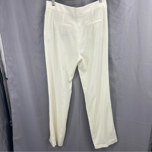NWT Massimo Dutti White High Waisted Flat Front / Front Seam Trousers Pants - Picture 8 of 8